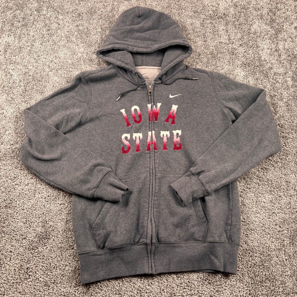 Nike Iowa State Cyclones Hoodie Womens M Full Zip Gray Embroidered